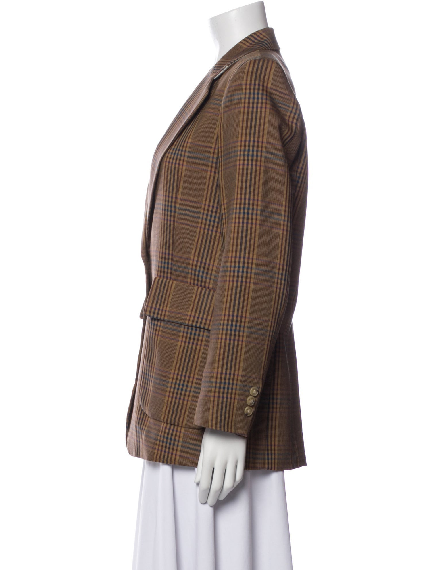Sandro Plaid Print Coat